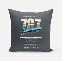 Thumbnail for Boeing 787-10 Dreamliner design on gray pillow