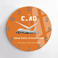 Thumbnail for E-4B Nightwatch design on orange no frame wall clock