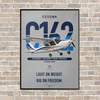 Thumbnail for Cessna 162 Skycatcher vertical canvas print - framed - light gray background