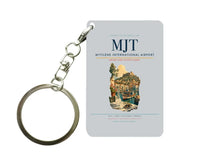 Thumbnail for Mytilene International Airport (MJT) design on light gray key chain