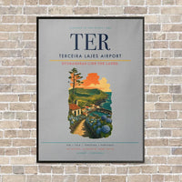 Thumbnail for Terceira Lajes Airport TER vertical canvas print - framed - light gray background