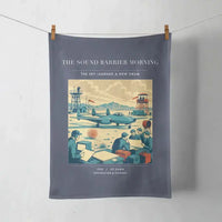 Thumbnail for VINTAGE G4459 - The Sound Barrier Morning - Designed Towels design on navyblue