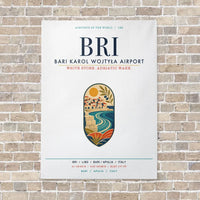 Thumbnail for Bari Karol Wojtyła Airport BRI vertical canvas print - no frame - white background