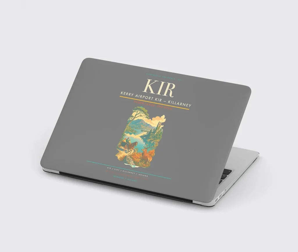 Kerry Airport (KIR) design on gray MacBook case