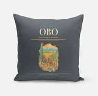 Thumbnail for Obihiro Airport (OBO) design on gray pillow