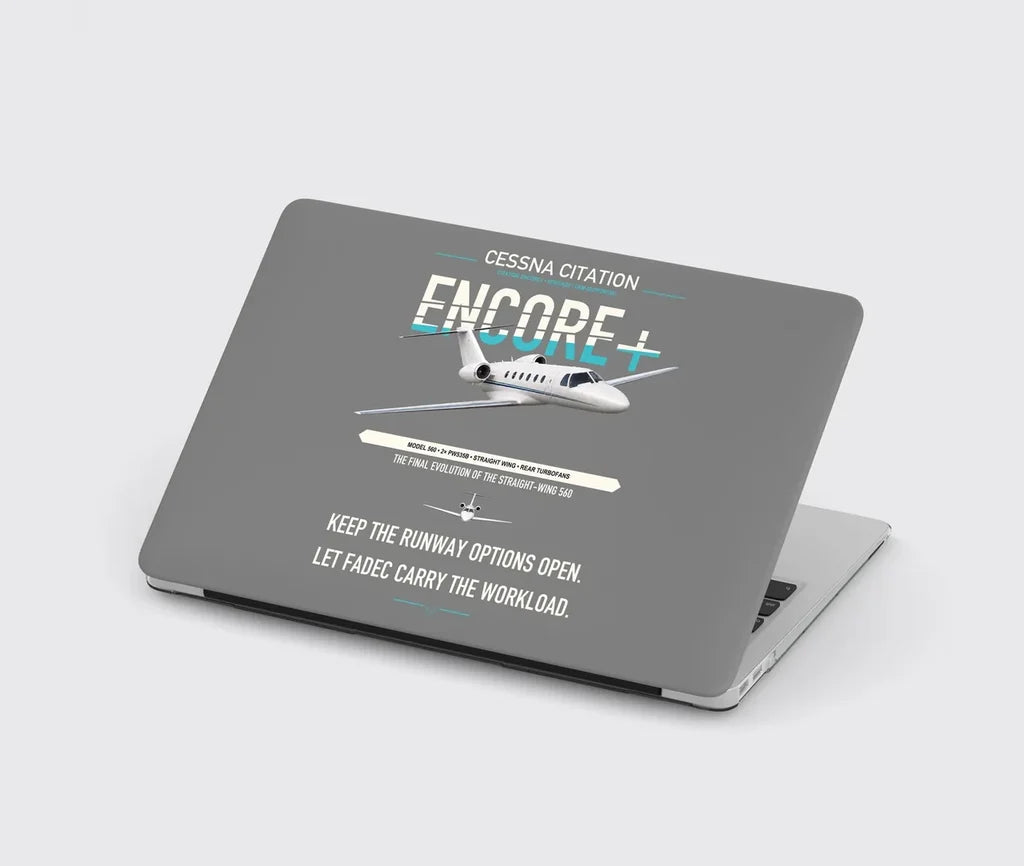 Cessna Citation Encore+ design on gray MacBook case