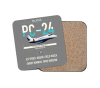 Thumbnail for Pilatus PC-24 design on gray 1 piece coaster