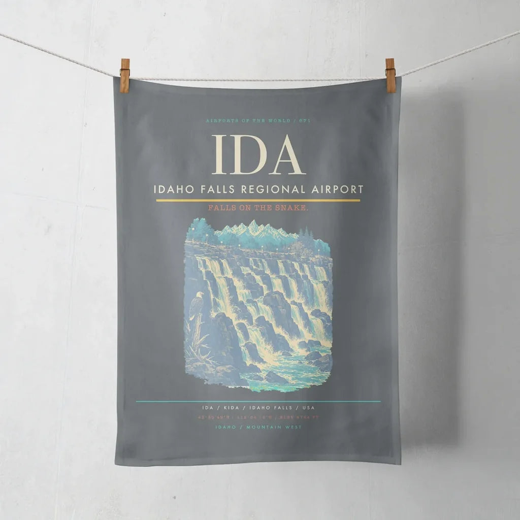Idaho Falls Regional Airport (IDA) design on gray towel