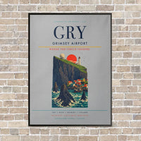 Thumbnail for Grimsey Airport GRY - Canvas Framed - Light Gray