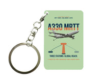 Thumbnail for Airbus A330 MRTT design on light green designed key chain, double-side print