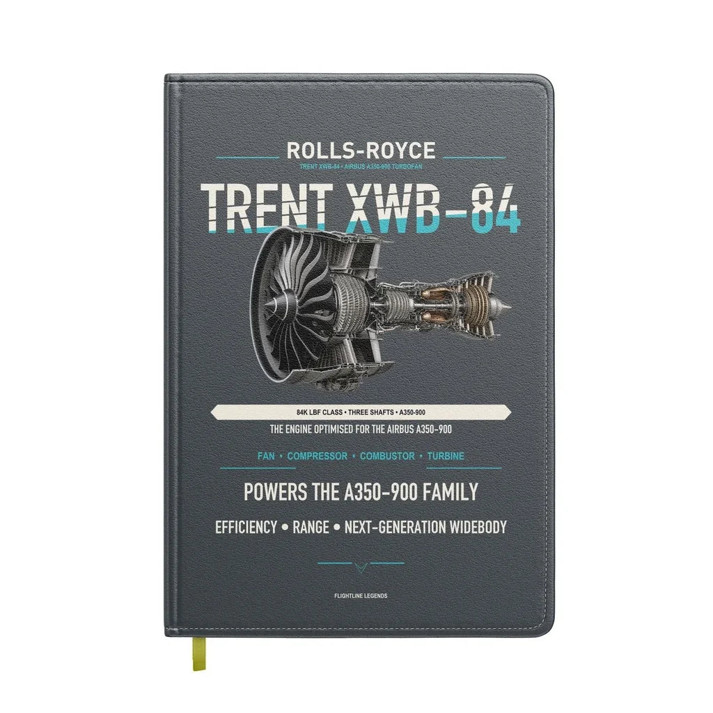 TRENT XWB-84 design on gray notebook