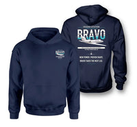 Thumbnail for Cessna Citation Bravo design on navy blue double-side hoodie, double-side print
