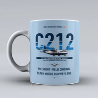 Thumbnail for C-212-100 Aviocar Mug design on light blue casa