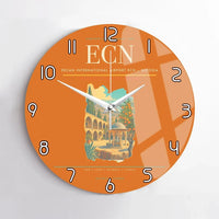 Thumbnail for Ercan International Airport (ECN) design on orange no frame wall clock