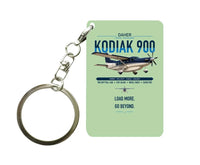 Thumbnail for Daher Kodiak 900 design on light green designed key chain, double-side print