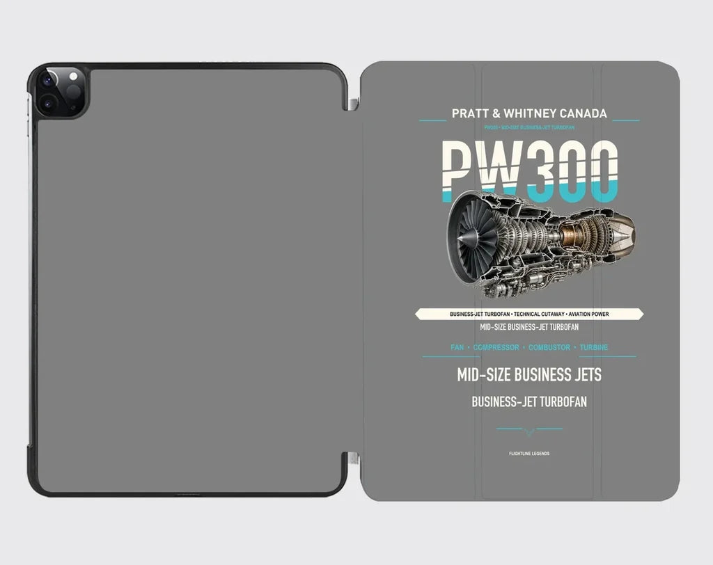 PW300 design on gray ipad tablet case