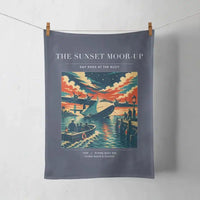 Thumbnail for VINTAGE G4277 - The Sunset Moor-Up - Designed Towels design on navyblue