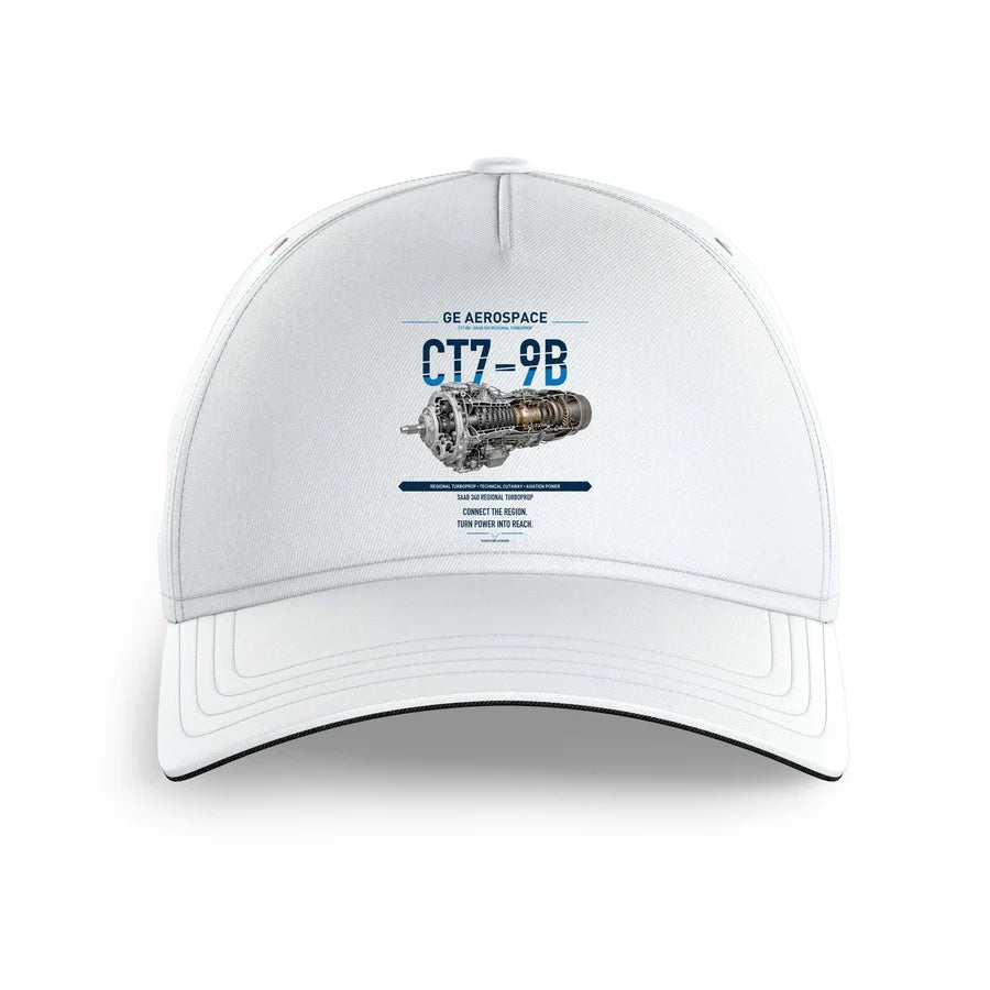 CT7-9B design on white printed hat