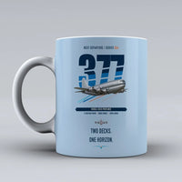 Thumbnail for Boeing 377 Stratocruiser double-side print on light blue ceramic mug