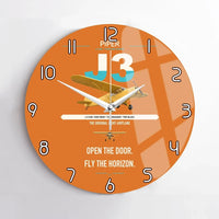 Thumbnail for Piper J-3 Cub design on orange no frame wall clock