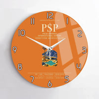 Thumbnail for Palm Springs International Airport (PSP) design on orange no frame wall clock