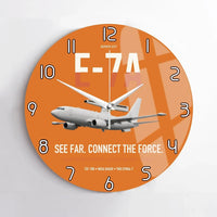 Thumbnail for E-7A Wedgetail design on orange no frame wall clock