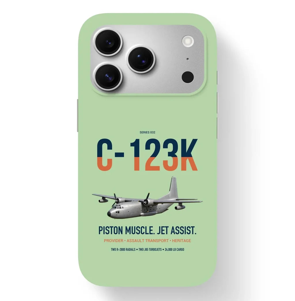 C-123K Provider design on light green magsafe iphone case, for iPhone 17 Pro