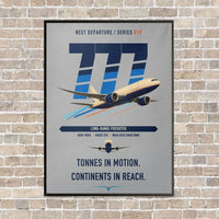 Thumbnail for Boeing 777F vertical canvas print - framed - light gray background