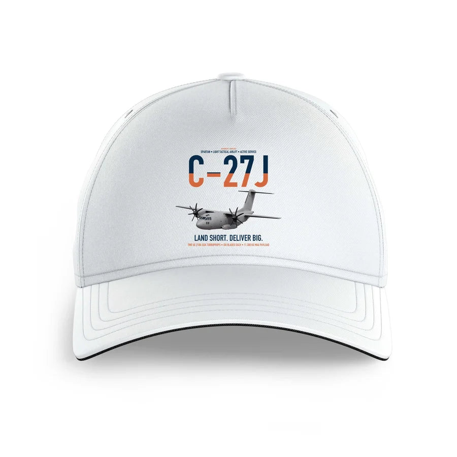 C-27J Spartan design on white printed hat