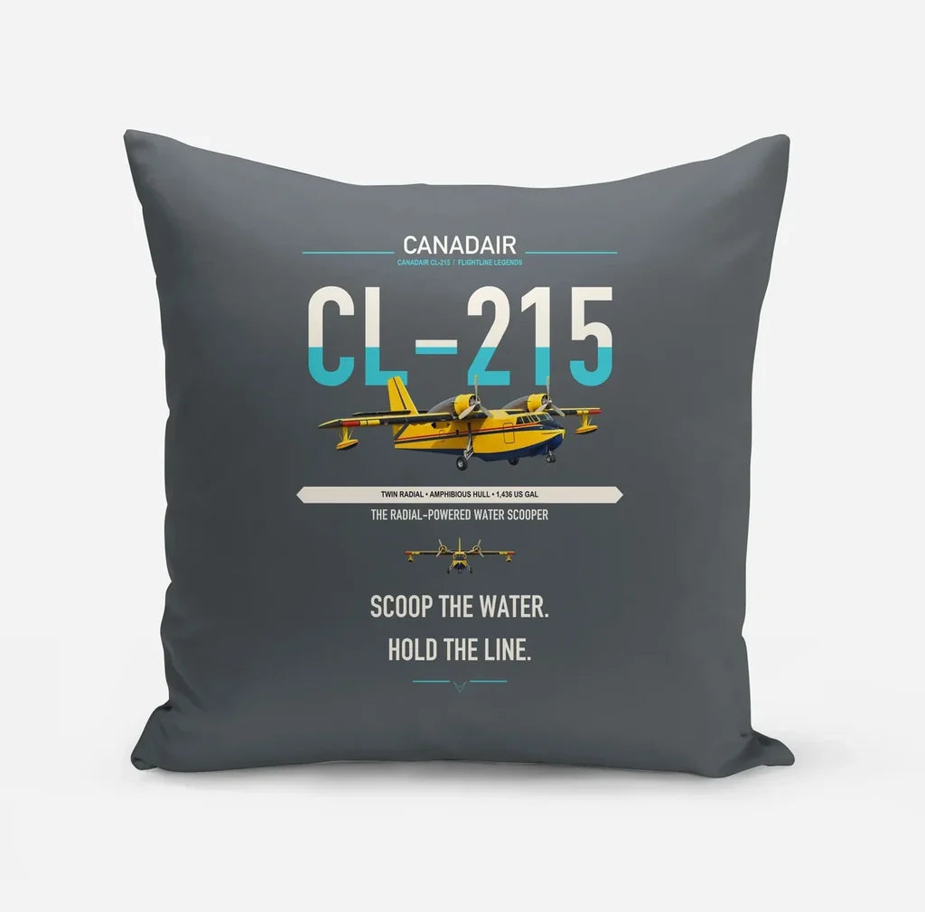 Canadair CL-215 design on gray pillow