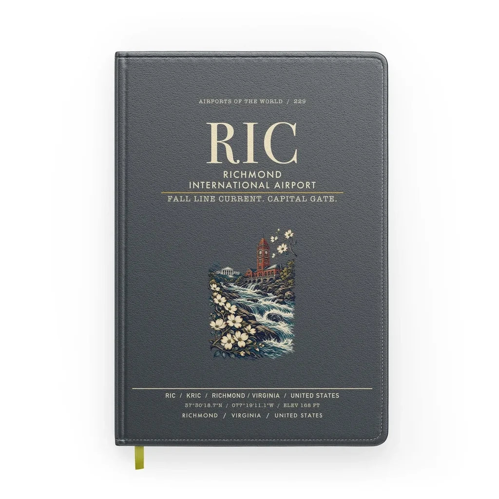 Richmond International Airport (RIC) design on gray notebook