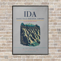 Thumbnail for Idaho Falls Regional Airport IDA vertical canvas print - framed - light gray background