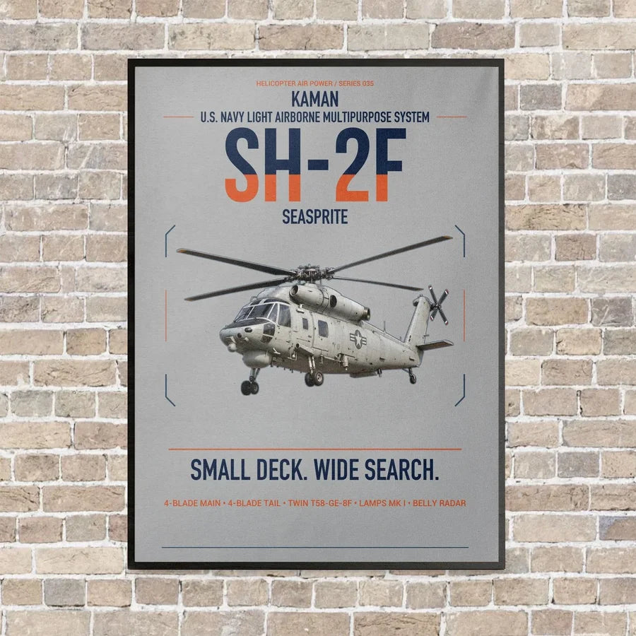 Kaman SH-2F Seasprite vertical canvas print - framed - light gray background