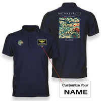 Thumbnail for VINTAGE G4019 - The Pole Flight - Double-Side Polo T-Shirt design on navyblue+name