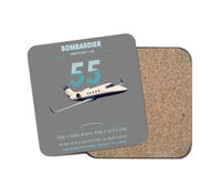 Thumbnail for Bombardier Learjet 55 design on gray 1 piece coaster