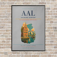 Thumbnail for Aalborg Airport AAL - Canvas Framed - Light Gray
