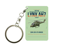 Thumbnail for Westland Lynx AH7 design on light green designed key chain, double-side print