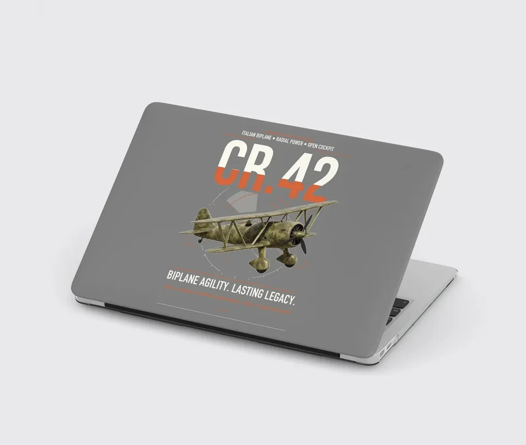 Fiat CR.42 Falco design on gray MacBook case
