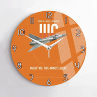 Thumbnail for Dassault Mirage IIIC design on orange no frame wall clock