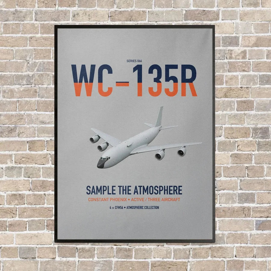 WC-135R Constant Phoenix vertical canvas print - framed - light gray background