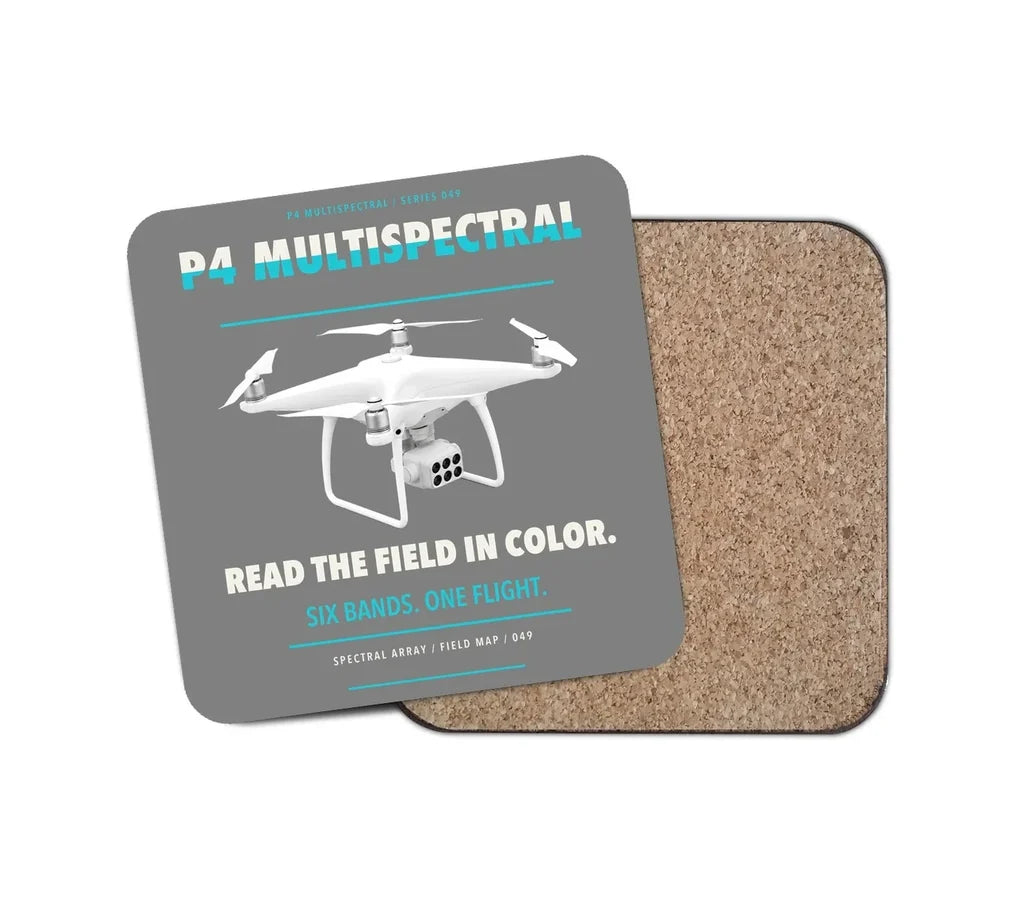 DJI P4 Multispectral design on gray 1 piece coaster