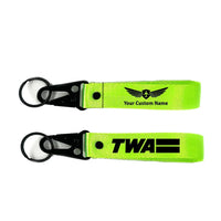 Thumbnail for Trans World Airlines (TWA) Hawk-shaped key chain, Light Green+ NAME