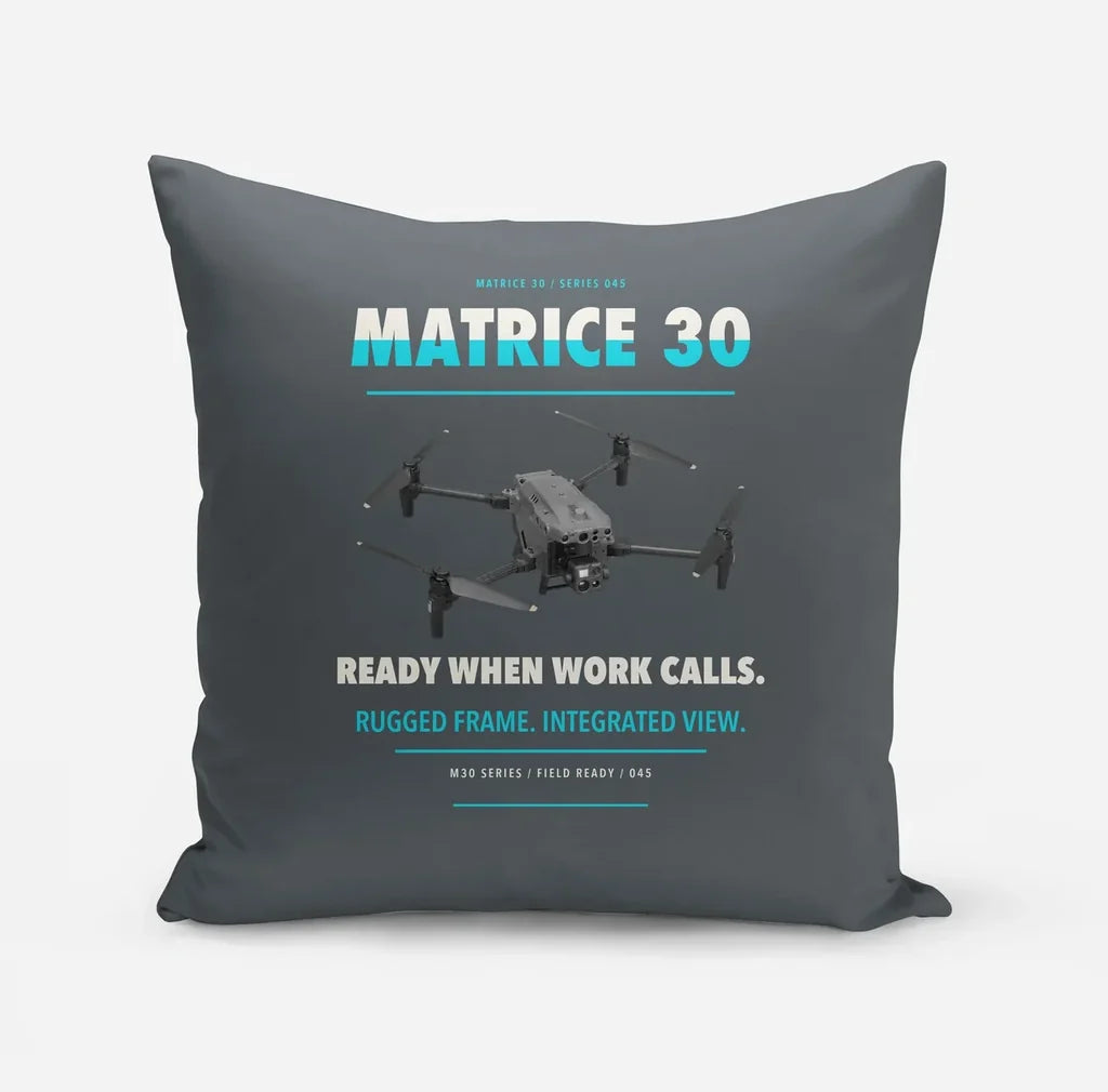 DJI Matrice 30 design on gray pillow