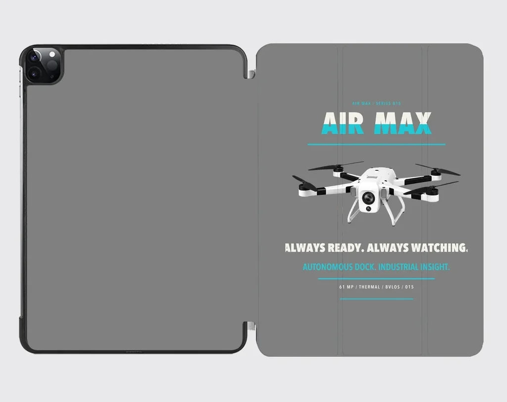 Percepto Air Max design on gray ipad tablet case