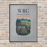 Thumbnail for Wrangell Airport WRG vertical canvas print - framed - light gray background