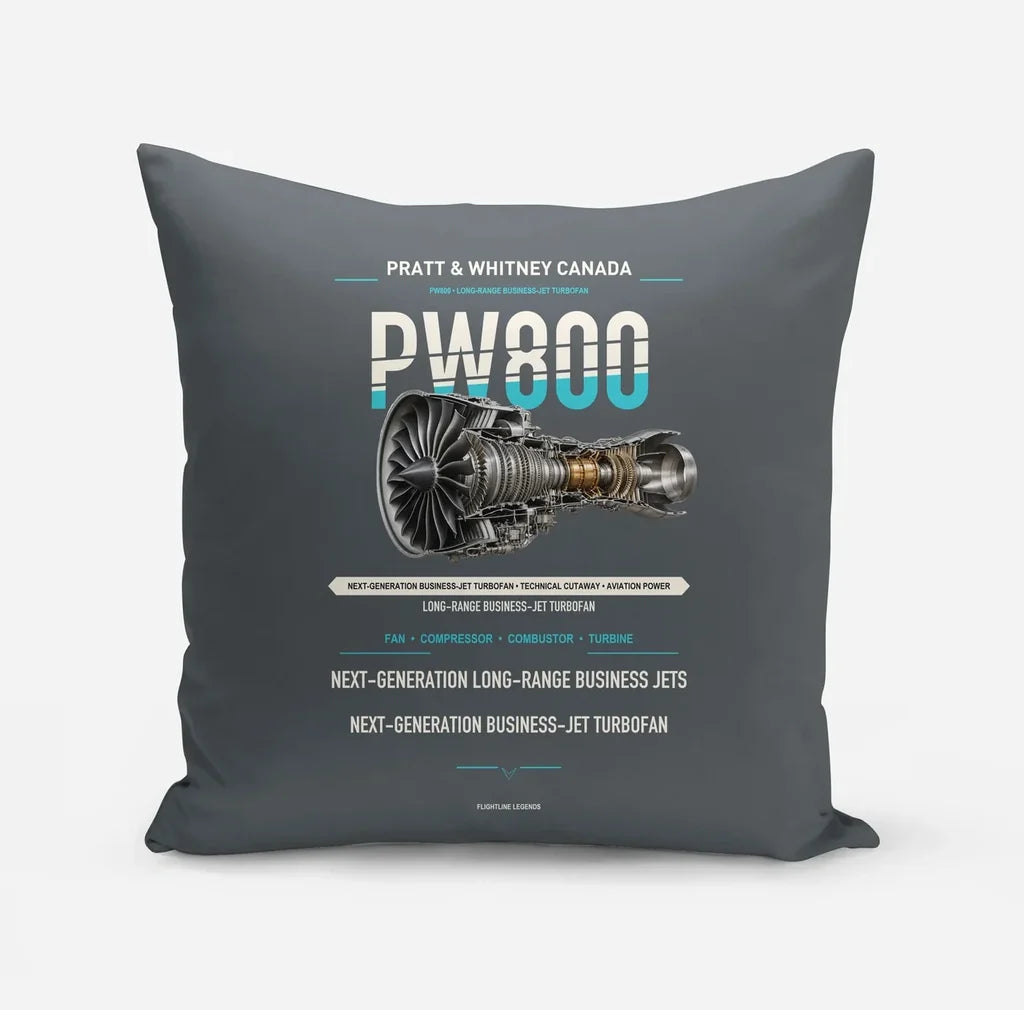 PW800 design on gray pillow