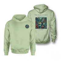 Thumbnail for VINTAGE G4062 - The Fjord Station - Double-Side Hoodie design on lightgreen double side