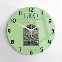 Thumbnail for Chaudhary Charan Singh International Airport LKO Wall-Clock No-Frame - Light Green