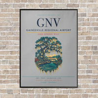 Thumbnail for Gainesville Regional Airport GNV vertical canvas print - framed - light gray background