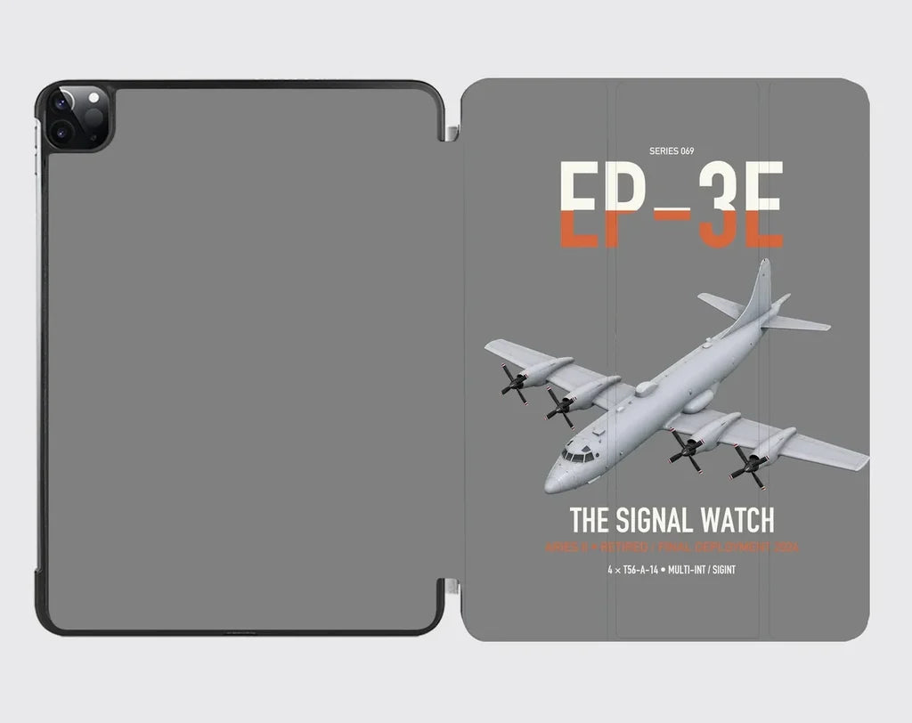 EP-3E ARIES II design on gray ipad tablet case